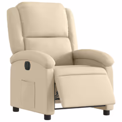 vidaXL Poltrona Elettrica Reclinabile Crema in Tessuto - Vista aggiuntiva 3