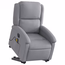 Poltrona Alzapersona Massaggi Elettrica Grigio Chiaro Tessutocod mxl 109037 - Vista aggiuntiva 3