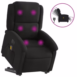 Poltrona Alzapersona Massaggiante Elettrica Nera in Tessutocod mxl 109034 - Vista aggiuntiva 2