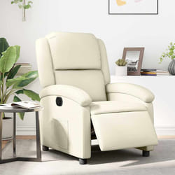 vidaXL Poltrona Reclinabile Elettrica Crema in Similpelle