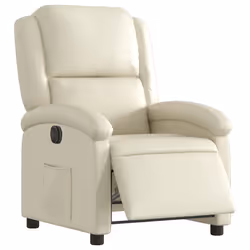 vidaXL Poltrona Reclinabile Elettrica Crema in Similpelle - Vista aggiuntiva 3