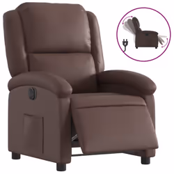 Poltrona Reclinabile Elettrica Marrone in Similpellecod mxl 109049 - Vista aggiuntiva 2