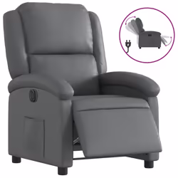 Poltrona Reclinabile Elettrica Grigia in Similpellecod mxl 85083 - Vista aggiuntiva 2