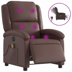 Poltrona Massaggiante Elettrica Marrone in Similpellecod mxl 116337 - Vista aggiuntiva 2