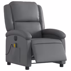 Poltrona Massaggiante Elettrica Reclinabile Grigio Similpellecod mxl 91856 - Vista aggiuntiva 3