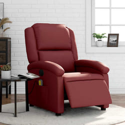 Poltrona Massaggiante Reclinabile Rosso Vino in Similpellecod mxl 109053