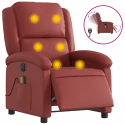 Poltrona Massaggiante Reclinabile Rosso Vino in Similpellecod mxl 109053 - Vista aggiuntiva 2