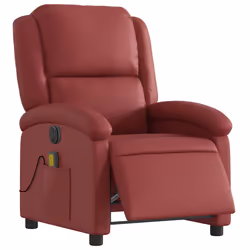 Poltrona Massaggiante Reclinabile Rosso Vino in Similpellecod mxl 109053 - Vista aggiuntiva 3