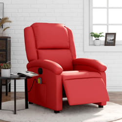 Vidaxl - Poltrona Massaggio Elettrica Reclinabile Rosso Similpelle 11150