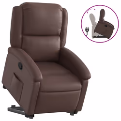 Poltrona Alzapersona Reclinabile Marrone in Similpellecod mxl 109341 - Vista aggiuntiva 2