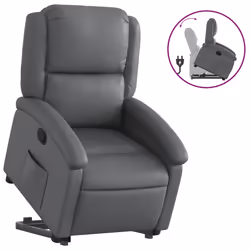 Poltrona Alzapersona Reclinabile Grigio in Similpellecod mxl 85373 - Vista aggiuntiva 2