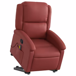 Poltrona Alzapersone Massaggi Reclinabile Rosso Vino Similpellecod mxl 109059 - Vista aggiuntiva 3