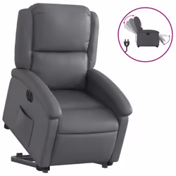 Poltrona Alzapersona Reclinabile Grigio in Similpellecod mxl 85108 - Vista aggiuntiva 2