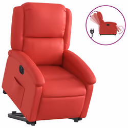 vidaXL Poltrona Alzapersona Reclinabile Elettrica Rossa in Similpelle - Vista aggiuntiva 2