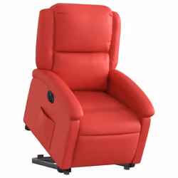 vidaXL Poltrona Alzapersona Reclinabile Elettrica Rossa in Similpelle - Vista aggiuntiva 3