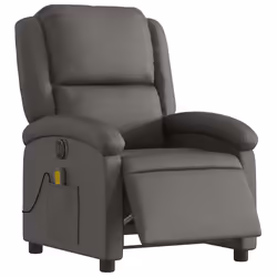 Poltrona Massaggiante Reclinabile Elettrica Grigia Vera Pellecod mxl 109642 - Vista aggiuntiva 3