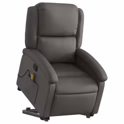 Poltrona Alzapersona Massaggiante Reclinabile Grigia Vera Pellecod mxl 85675 - Vista aggiuntiva 3