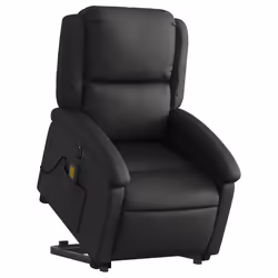 Poltrona a Rialzo Massaggiante Reclinabile Elettrica Nera Pellecod mxl 85676 - Vista aggiuntiva 3