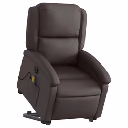 Poltrona a Rialzo Massaggiante Reclinabile Marrone Scuro Pellecod mxl 109644 - Vista aggiuntiva 3