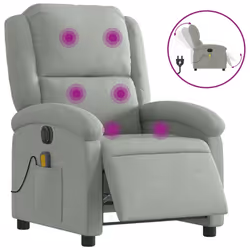 Poltrona Elettrica Massaggi Reclinabile Grigio Chiaro Vellutocod mxl 108839 - Vista aggiuntiva 2