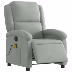Poltrona Elettrica Massaggi Reclinabile Grigio Chiaro Vellutocod mxl 108839 - Vista aggiuntiva 3