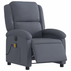 vidaXL Poltrona Massaggiante Reclinante Elettrica Grigio Scuro Velluto - Vista aggiuntiva 3