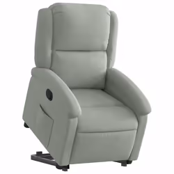 Poltrona Alzapersona Reclinabile Grigio Chiaro in Vellutocod mxl 132807 - Vista aggiuntiva 3