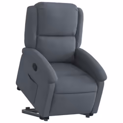 vidaXL Poltrona Alzapersona Reclinabile Grigio Scuro in Velluto - Vista aggiuntiva 3