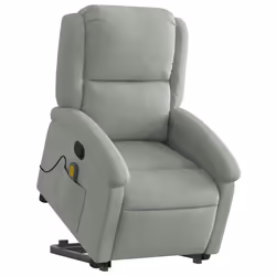 Poltrona Alzapersona Reclinabile Grigio Chiaro in Vellutocod mxl 108840 - Vista aggiuntiva 3
