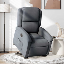 vidaXL Poltrona Alzapersona Reclinabile Elettrica Grigio Scuro Velluto