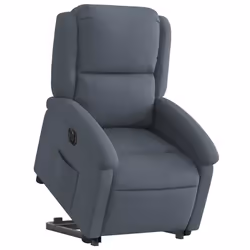 vidaXL Poltrona Alzapersona Reclinabile Elettrica Grigio Scuro Velluto - Vista aggiuntiva 3