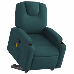 Poltrona Alzapersona Massaggiante Verde Scuro in Tessutocod mxl 84945 - Vista aggiuntiva 3