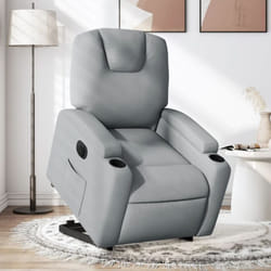 Vidaxl - Poltrona Reclinante Alzapersona Elettrica Grigio Chiaro Tessuto