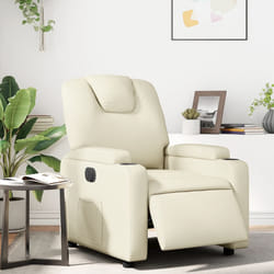 vidaXL Poltrona Reclinabile Elettrica Crema in Similpelle