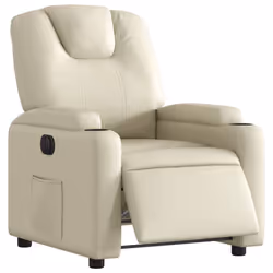 vidaXL Poltrona Reclinabile Elettrica Crema in Similpelle - Vista aggiuntiva 3