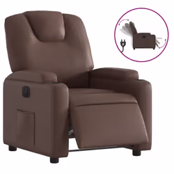 vidaXL Poltrona Reclinabile Elettrica Marrone in Similpelle - Vista aggiuntiva 2