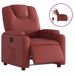 Poltrona Reclinabile Elettrica Rosso Vino in Similpellecod mxl 115860 - Vista aggiuntiva 2