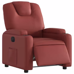 Poltrona Reclinabile Elettrica Rosso Vino in Similpellecod mxl 115860 - Vista aggiuntiva 3