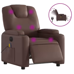 Poltrona Massaggiante Elettrica Marrone in Similpellecod mxl 133016 - Vista aggiuntiva 2