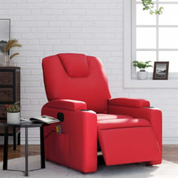 vidaXL Poltrona Massaggio Elettrica Reclinabile Rosso Similpelle