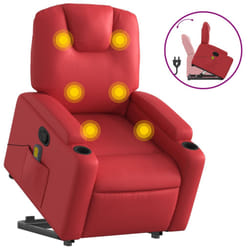 VidaXL 3204442 sedia massaggiante elettrica Rosso Ecopelle