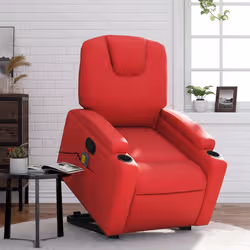 VidaXL 3204442 sedia massaggiante elettrica Rosso Ecopelle - Vista aggiuntiva 2