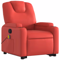 VidaXL 3204442 sedia massaggiante elettrica Rosso Ecopelle - Vista aggiuntiva 4