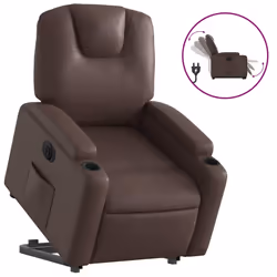 Poltrona Alzapersona Reclinabile Marrone in Similpellecod mxl 133034 - Vista aggiuntiva 2