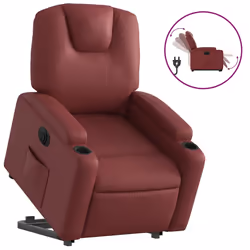 Poltrona Alzapersona Reclinabile Rosso Vino in Similpellecod mxl 109066 - Vista aggiuntiva 2