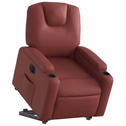 Poltrona Alzapersona Reclinabile Rosso Vino in Similpellecod mxl 109066 - Vista aggiuntiva 3
