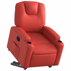 Poltrona Alzapersona Reclinabile Elettrica Rossa in Similpellecod mxl 85105 - Vista aggiuntiva 3