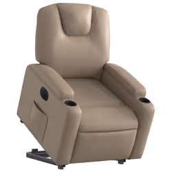 Poltrona Alzapersona Reclinante Elettrica Cappuccino Similpellecod mxl 133033 - Vista aggiuntiva 3