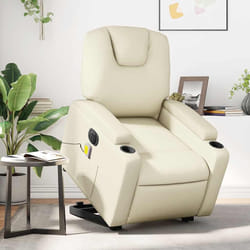 Poltrona Alzapersona Elettrica Reclinabile Crema in Similpellecod mxl 133042