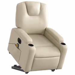 Poltrona Alzapersona Elettrica Reclinabile Crema in Similpellecod mxl 133042 - Vista aggiuntiva 3